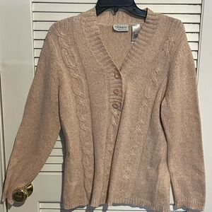 Villager Women's Light Pink Cable Knit Sweater